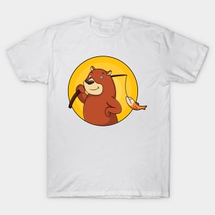 Bear as Angler with Fish T-Shirt